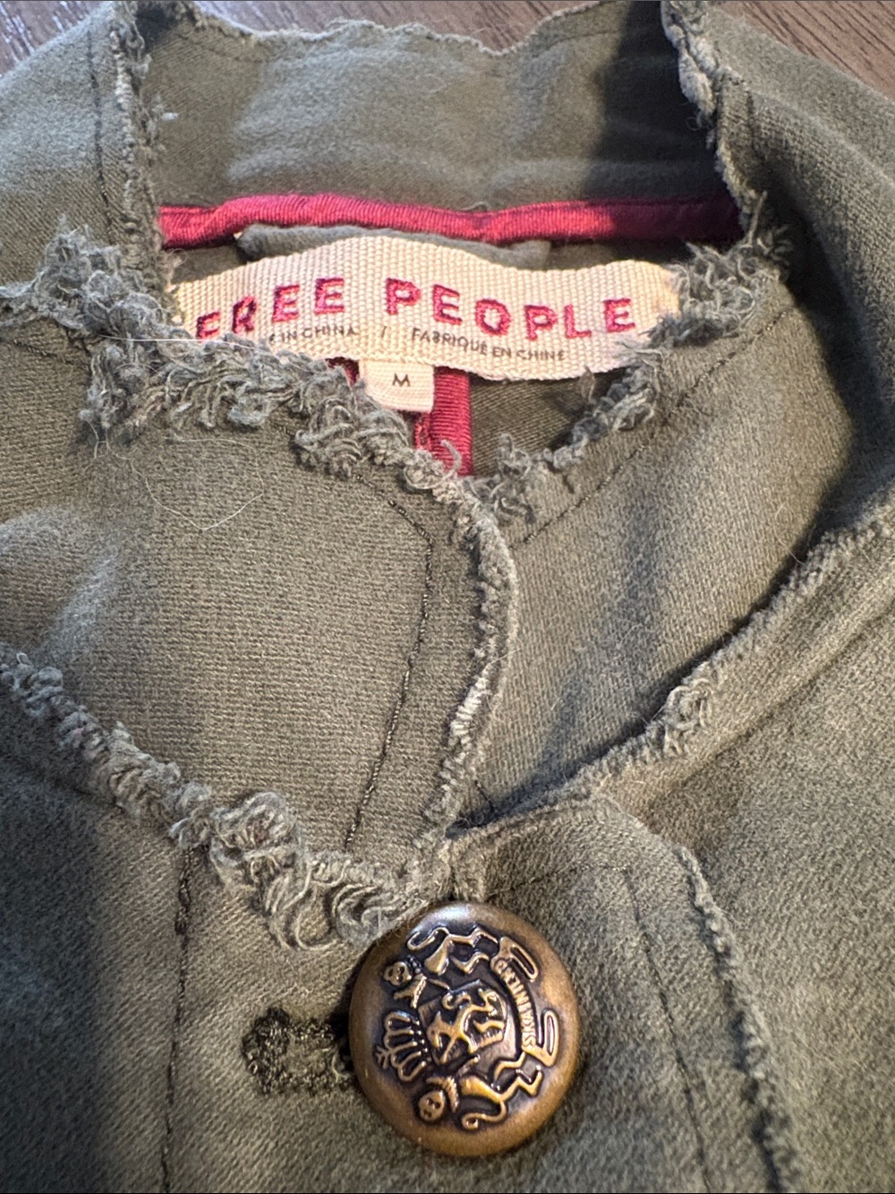 Free People Olive Green Ella Sergeant Jacket - Picture 4 of 12